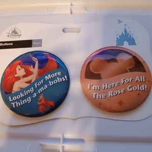 Disney parks Ariel and Rose Gold buttons
